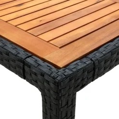 vidaXL - Tuinset - Zwart - Poly rattan - 190 cm tafellengte