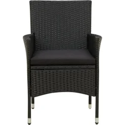 vidaXL - Tuinset - Zwart - Poly rattan - 190 cm tafellengte