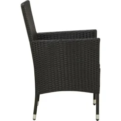 vidaXL - Tuinset - Zwart - Poly rattan - 190 cm tafellengte