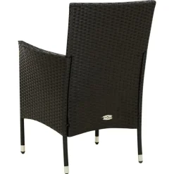 vidaXL - Tuinset - Zwart - Poly rattan - 190 cm tafellengte