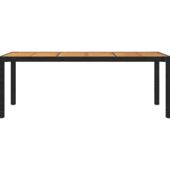 vidaXL - Tuinset - Zwart - Poly rattan - 190 cm tafellengte