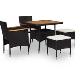 vidaXL - Tuinset - Zwart - Rattan