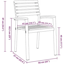 vidaXL - Tuinstoel - Bruin - Massief acaciahout - 56 x 57 x 87cm