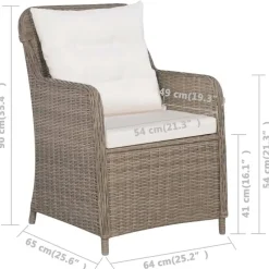 vidaXL - Tuinstoel - Bruin - Poly rattan - 2 stuks