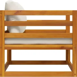 vidaXL - Tuinstoel - Crème - Acaciahout - Met kussens