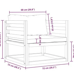 vidaXL - Tuinstoel - Crème - Acaciahout - Met kussens