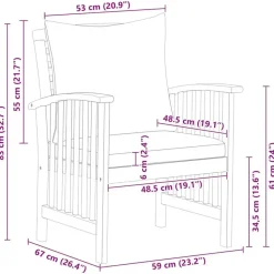 vidaXL - Tuinstoel - Grijs - Hout