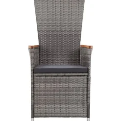 vidaXL - Tuinstoel - Grijs - Poly rattan - 2 stuks