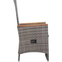 vidaXL - Tuinstoel - Grijs - Poly rattan - 2 stuks