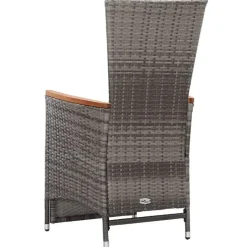 vidaXL - Tuinstoel - Grijs - Poly rattan - 2 stuks