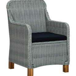 vidaXL - Tuinstoel - Grijs - Poly rattan - 2 stuks