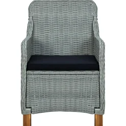 vidaXL - Tuinstoel - Grijs - Poly rattan - 2 stuks