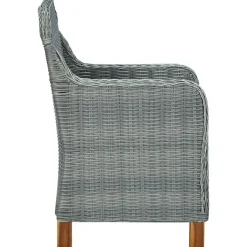 vidaXL - Tuinstoel - Grijs - Poly rattan - 2 stuks