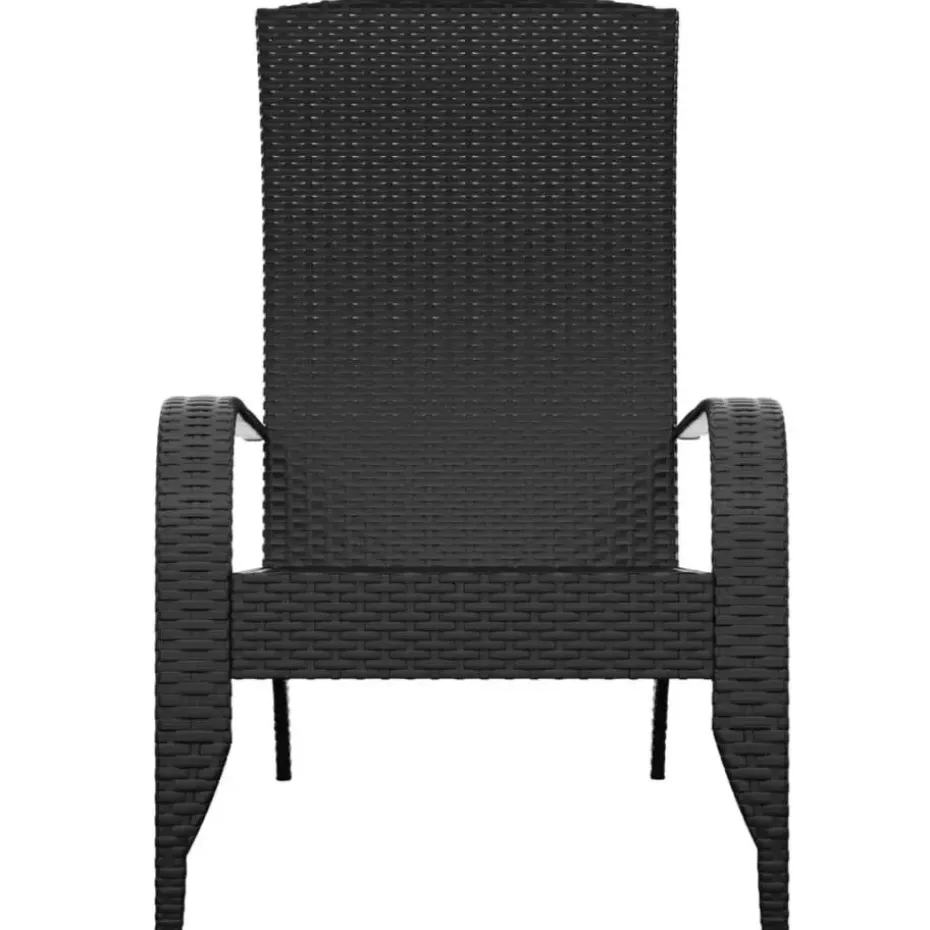 vidaXL - Tuinstoel Adirondack - Zwart - Poly rattan