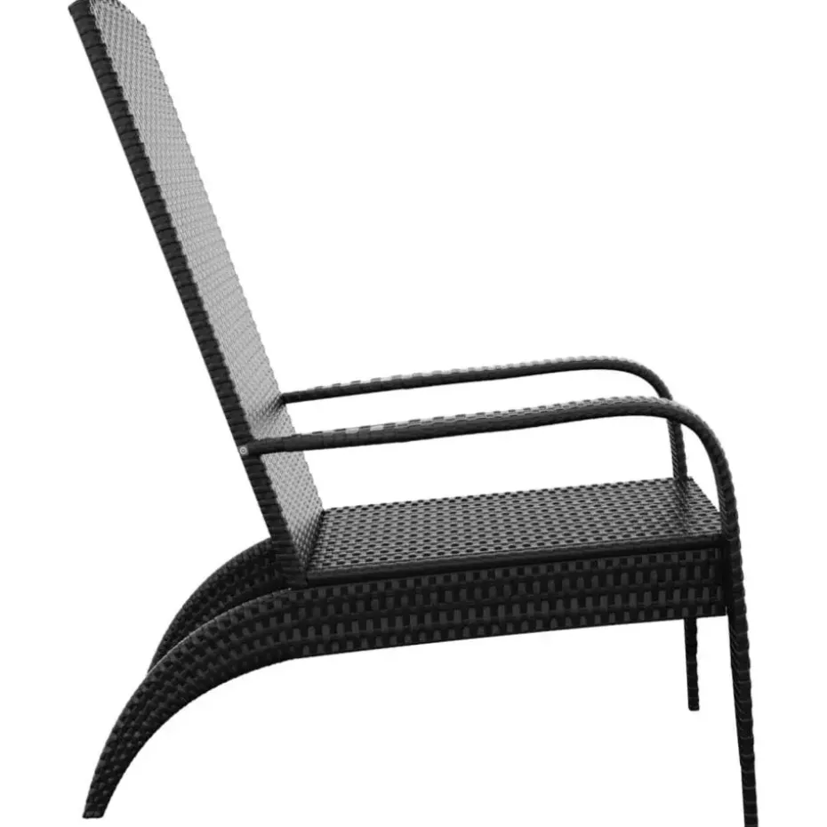 vidaXL - Tuinstoel Adirondack - Zwart - Poly rattan