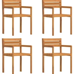 vidaXL - Tuinstoelen - Bruin - Massief acaciahout - 4 stuks - 50x53x80 cm