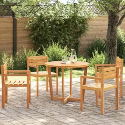 vidaXL - Tuinstoelen - Bruin - Massief acaciahout - 4 stuks - 50x53x80 cm