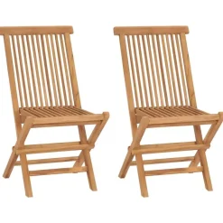 vidaXL - Tuinstoelen - Bruin - Hout - 2 stuks - Inklapbaar