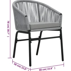 vidaXL - Tuinstoelen - Grijs - Polyetheen - 2 stuks