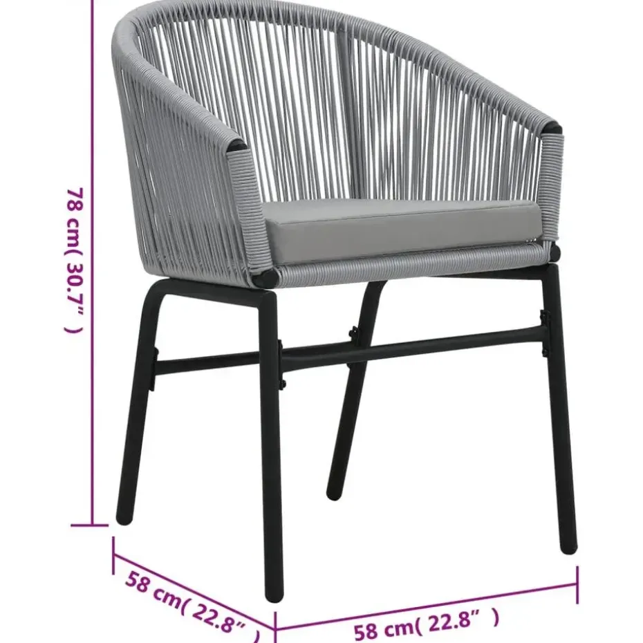 vidaXL - Tuinstoelen - Grijs - Polyetheen - 2 stuks