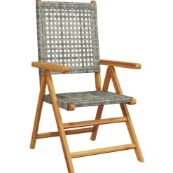 vidaXL - Tuinstoelen - Grijs - Acaciahout en poly rattan - 2 stuks