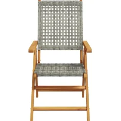 vidaXL - Tuinstoelen - Grijs - Acaciahout en poly rattan - 2 stuks