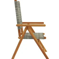 vidaXL - Tuinstoelen - Grijs - Acaciahout en poly rattan - 2 stuks