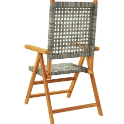 vidaXL - Tuinstoelen - Grijs - Acaciahout en poly rattan - 2 stuks