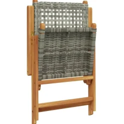 vidaXL - Tuinstoelen - Grijs - Acaciahout en poly rattan - 2 stuks