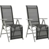 vidaXL - Tuinstoelen - Zilverkleurig - Aluminium - 2 stuks - Verstelbaar