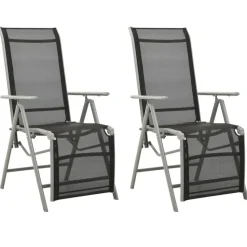 vidaXL - Tuinstoelen - Zilverkleurig - Aluminium - 2 stuks - Verstelbaar