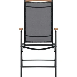 vidaXL - Tuinstoelen - Zwart - Aluminium en textileen - 2 stuks - Inklapbaar
