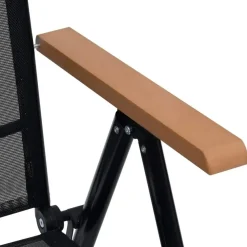 vidaXL - Tuinstoelen - Zwart - Aluminium en textileen - 2 stuks - Inklapbaar