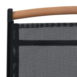 vidaXL - Tuinstoelen - Zwart - Aluminium en textileen - 2 stuks - Inklapbaar