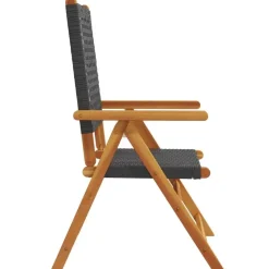 vidaXL - Tuinstoelen - Zwart - Acaciahout - 2 stuks - 57x70x109 cm