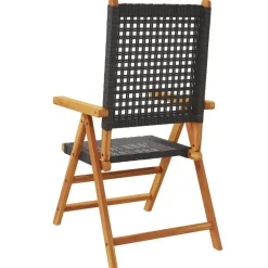 vidaXL - Tuinstoelen - Zwart - Acaciahout - 2 stuks - 57x70x109 cm