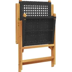 vidaXL - Tuinstoelen - Zwart - Acaciahout - 2 stuks - 57x70x109 cm