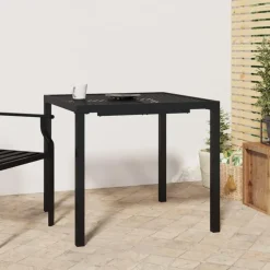 vidaXL - Tuintafel - Antraciet - Staal - 80 x 80 x 72 cm