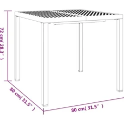 vidaXL - Tuintafel - Antraciet - Staal - 80 x 80 x 72 cm