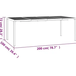 vidaXL - Tuintafel - Antraciet - Staal - 200 x 100 x 72 cm