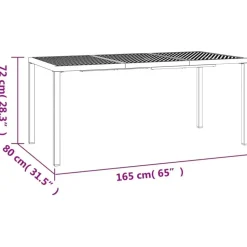 vidaXL - Tuintafel - Antraciet - Staal - 165 x 80 x 72 cm
