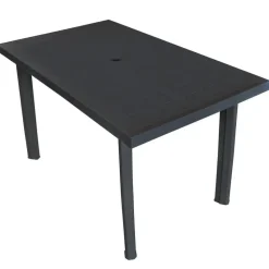 vidaXL - Tuintafel - Antraciet - Kunststof - 126 x 76 x 72 cm