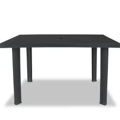 vidaXL - Tuintafel - Antraciet - Kunststof - 126 x 76 x 72 cm