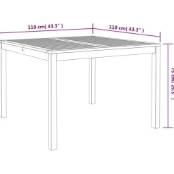 vidaXL - Tuintafel - Bruin - Acaciahout - 110 x 110 x 75 cm