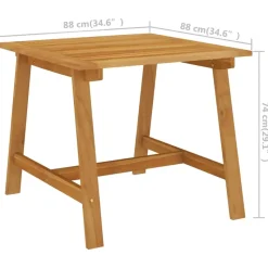 vidaXL - Tuintafel - Bruin - Acaciahout - 88 x 88 x 74 cm