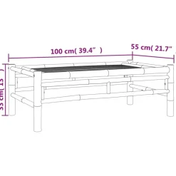vidaXL - Tuintafel - Bruin - Bamboe - 100 x 55 x 33 cm