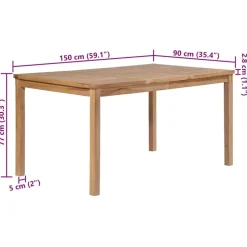vidaXL - tuintafel - Bruin - Hout - 150 x 90 x 77 cm