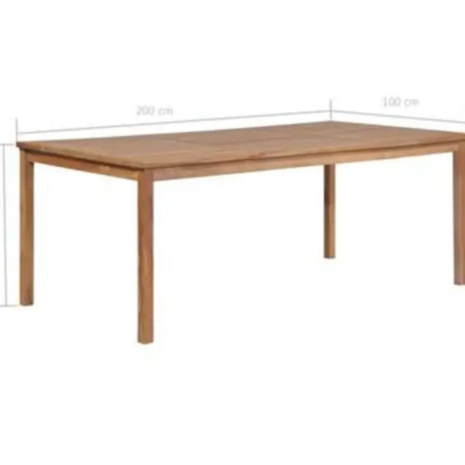 vidaXL - Tuintafel - Bruin - Hout - 200 x 100 x 77 cm
