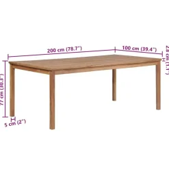 vidaXL - Tuintafel - Bruin - Hout - 200 x 100 x 77 cm