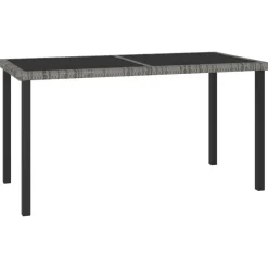 vidaXL - Tuintafel - Grijs - Poly rattan - 140 x 70 x 73 cm